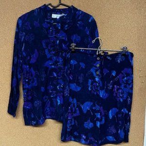 Two piece, batik print skirt and top